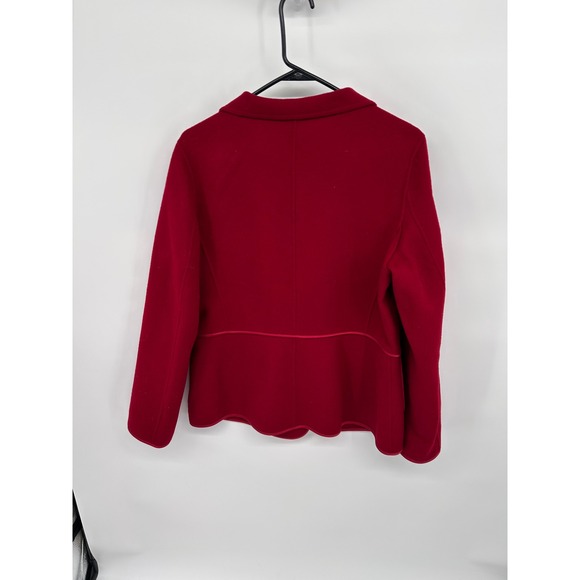 Talbots Womens Red Wool Blend Blazer Jacket Size 16 Classic Trim NWT - Picture 4 of 7
